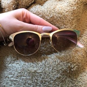 Forever 21 Gold/Pink Floral Sunglasses